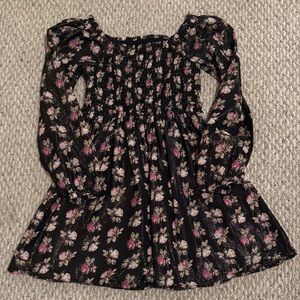 GAP Black and Pink Floral Kids Dress